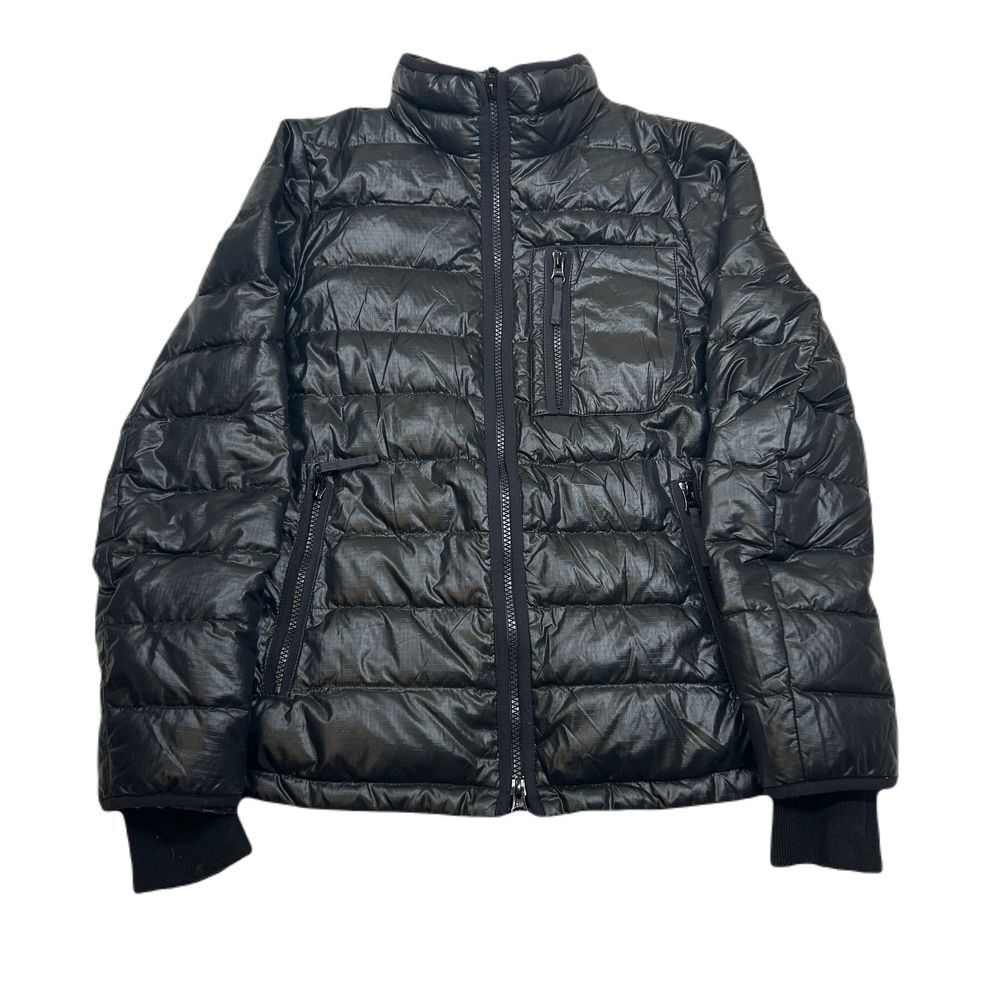 J.Crew Down Puffer Jacket Womens XS Black Quilted Zip Up Nylon